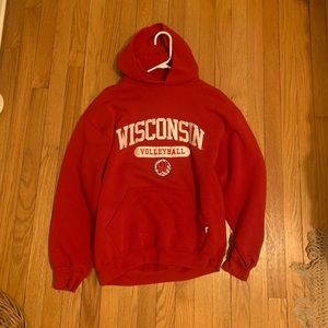 Embroidered Russell Athletic Wisconsin Volleyball Hoodie